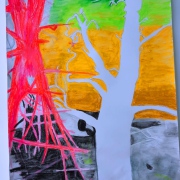 Bäume gezeichnet, Bilder in der Kunstschule Frankfurt Atelier Irene Schuh