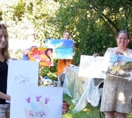 Malen im Ateliergarten für Kinder und Erwachsene