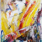 Abstrakte-Acrylmalerei-Acrylfarben, Experimentelles-Malen-Kurs, gemalt im Malkurs der Kunstschule-Frankfurt-Atelier-Irene-Schuh