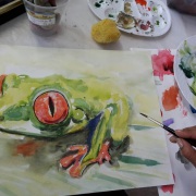 Aquarell-kurs in der Kunstschule Frankfurt Atelier Irene Schuh