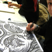 Moderne Zeichnung mit Maker, Zeichenkurs in der Kunstschule Frankfurt Atelier Irene Schuh