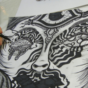 Moderne Freie Zeichnung im Zeichenkurs in der Kunstschule Frankfurt Atelier Irene Schuh