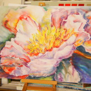 Blumen in Pastell aus dem Zeichenkurs in der Zeichenschule und Kunstschule Frankfurt Atelier Irene Schuh