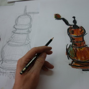 Moderne Zeichentechnik in der Kunstschule Frankfurt Atelier Irene Schuh