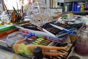 JUGENDKUNSTSCHULE FRANKFURT ATELIER IRENE SCHUH, Atelierutensilien